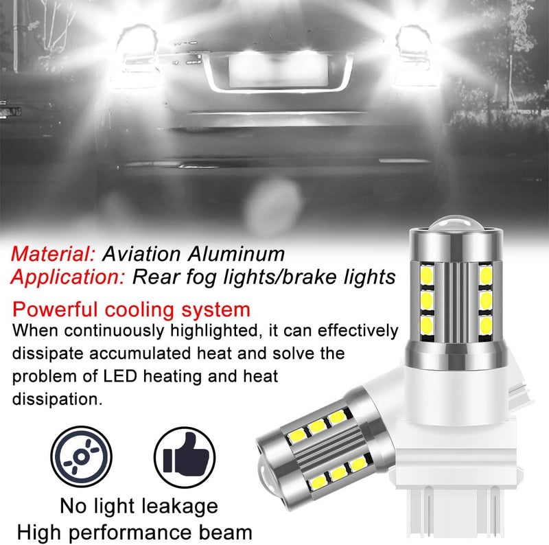 Mandark 3156 LED Car Turn Signal Bulbs, 2PCS Super Bright Automotive Front Rear Blinker Light, Brighter Vehicle Marker Parking Lighting Accessories, Universal for SUV Sedan Truck (White) - Image 2
